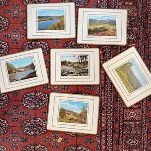 Pimpernel "Royal Deeside" Scotland Set of 6 Cork Backed Placemats 12" x‎ 9"